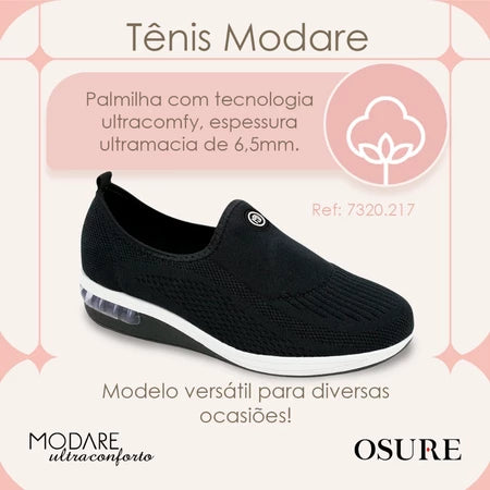 Tênis Modare Ortopédico Feminino UltraConforto Confortável Amortecedor Gel Palmilha Soft Macia Fascite Plantar Idoso
